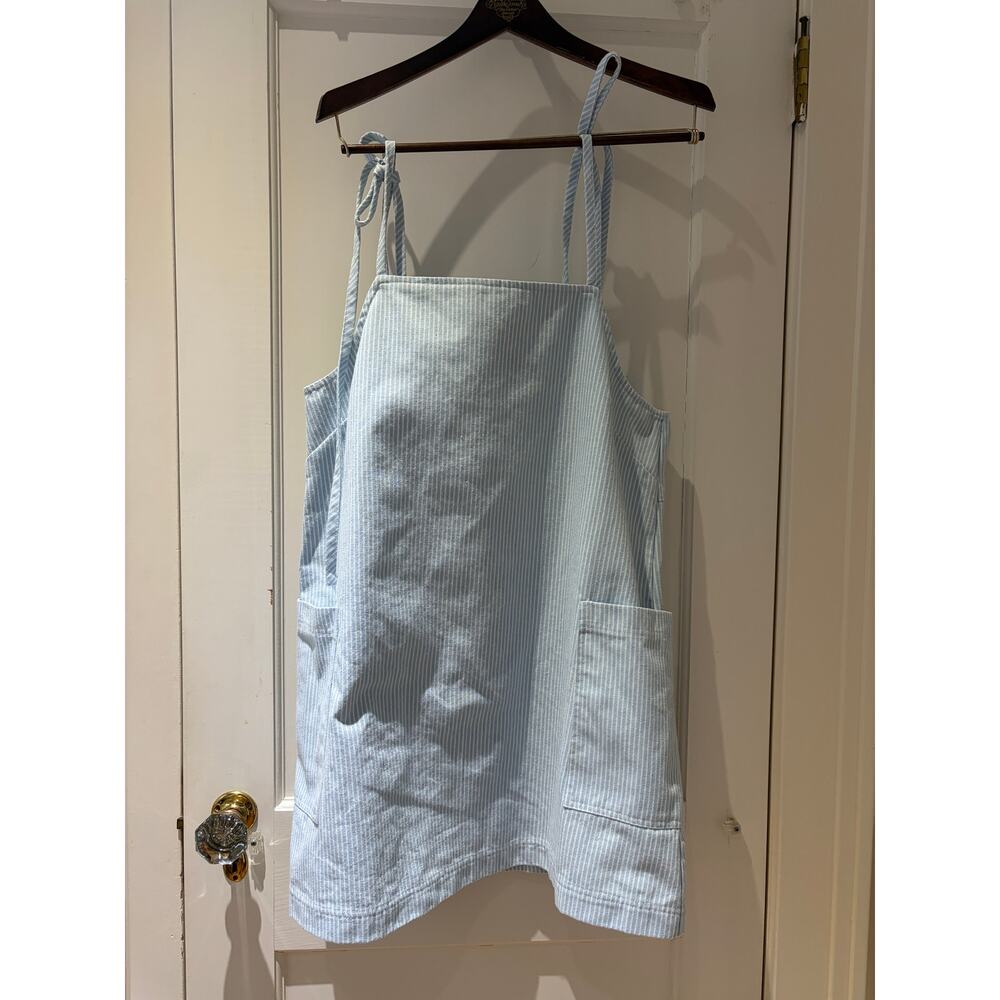Mable Blue and White pinstripe mini dress Size Large - Picture 2 of 8